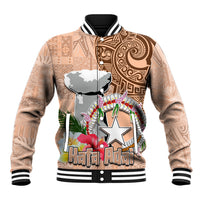 Northern Mariana Islands Hafa Adai Latte Stone Baseball Jacket Peach Fuzz Color LT03 Unisex Peach Fuzz Color - Polynesian Pride