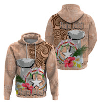 Northern Mariana Islands Hafa Adai Latte Stone Hoodie Peach Fuzz Color LT03 - Polynesian Pride