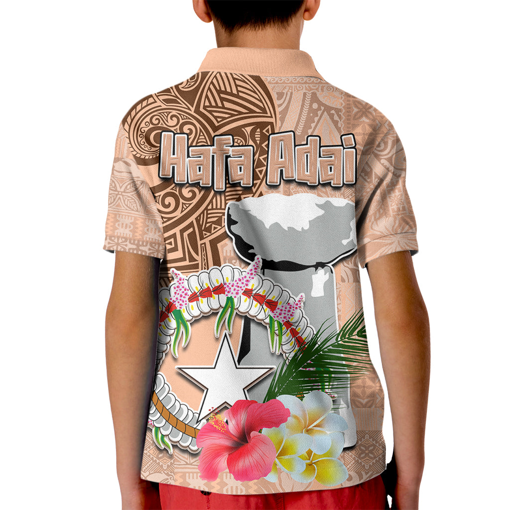 Northern Mariana Islands Hafa Adai Latte Stone Kid Polo Shirt Peach Fuzz Color LT03 - Polynesian Pride
