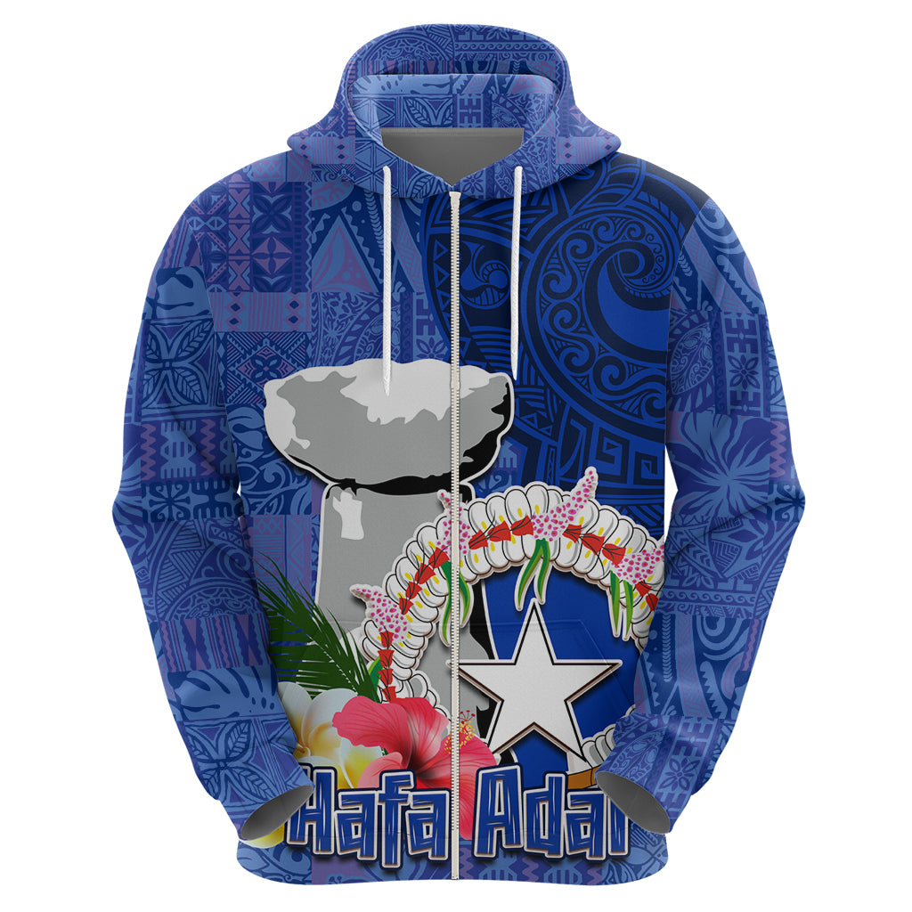 Northern Mariana Islands Hafa Adai Latte Stone Hoodie Blue Color LT03 - Polynesian Pride