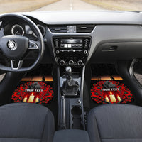 Custom New Zealand and Australia ANZAC Day Car Mats Gallipoli and Canlelight Lest We Forget LT03 Set 2pcs - Front Black - Polynesian Pride