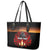 Custom New Zealand and Australia ANZAC Day Leather Tote Bag Gallipoli and Canlelight Lest We Forget LT03 - Polynesian Pride