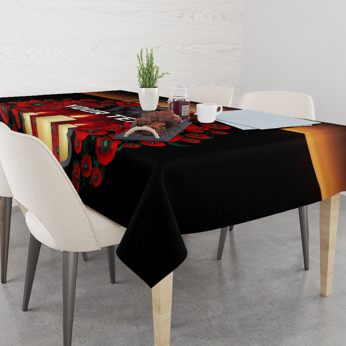 Custom New Zealand and Australia ANZAC Day Tablecloth Gallipoli and Canlelight Lest We Forget LT03 - Polynesian Pride