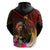 Papua New Guinea Bird-of-Paradise Hoodie Hibiscus and Kundu Drum Tribal Pattern LT03 - Polynesian Pride