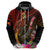 Papua New Guinea Bird-of-Paradise Hoodie Hibiscus and Kundu Drum Tribal Pattern LT03 - Polynesian Pride