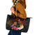 Papua New Guinea Bird-of-Paradise Leather Tote Bag Hibiscus and Kundu Drum Tribal Pattern