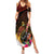 Papua New Guinea Bird-of-Paradise Summer Maxi Dress Hibiscus and Kundu Drum Tribal Pattern LT03 Women Yellow - Polynesian Pride