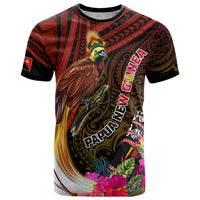 Papua New Guinea Bird-of-Paradise T Shirt Hibiscus and Kundu Drum Tribal Pattern LT03 Yellow - Polynesian Pride