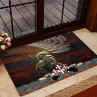 New Zealand ANZAC Day Rubber Doormat The Ode of Remembrance and Silver Fern