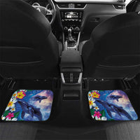 Hawaiian Lei Day Plumeria Humpback Whales Car Mats Polynesian Art Vibrant Starry Nebula Style