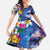 Hawaiian Lei Day Plumeria Humpback Whales Family Matching Long Sleeve Bodycon Dress and Hawaiian Shirt Polynesian Art Vibrant Starry Nebula Style