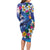 Hawaiian Lei Day Plumeria Humpback Whales Family Matching Long Sleeve Bodycon Dress and Hawaiian Shirt Polynesian Art Vibrant Starry Nebula Style