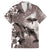 Hawaiian Lei Day Plumeria Humpback Whales Family Matching Long Sleeve Bodycon Dress and Hawaiian Shirt Polynesian Art Vibrant Starry Nebula Grayscale Style