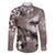 Hawaiian Lei Day Plumeria Humpback Whales Family Matching Long Sleeve Bodycon Dress and Hawaiian Shirt Polynesian Art Vibrant Starry Nebula Grayscale Style