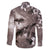 Hawaiian Lei Day Plumeria Humpback Whales Family Matching Long Sleeve Bodycon Dress and Hawaiian Shirt Polynesian Art Vibrant Starry Nebula Grayscale Style