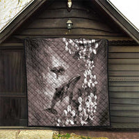 Hawaiian Lei Day Plumeria Humpback Whales Quilt Polynesian Art Vibrant Starry Nebula Grayscale Style