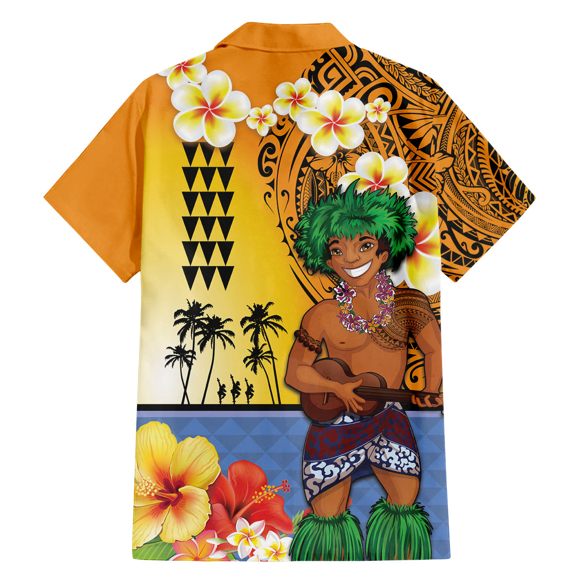Happy Lei Day Family Matching Off Shoulder Maxi Dress and Hawaiian Shirt Hula Male Dancer Polynesian Flower Kakau Pattern LT03 - Polynesian Pride