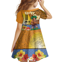Happy Lei Day Family Matching Short Sleeve Bodycon Dress and Hawaiian Shirt Hula Male Dancer Polynesian Flower Kakau Pattern LT03 - Polynesian Pride