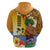 Happy Lei Day Hoodie Hula Male Dancer Polynesian Flower Kakau Pattern