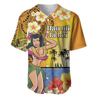 Happy Lei Day Baseball Jersey Hula Girl Polynesian Flower Kakau Pattern