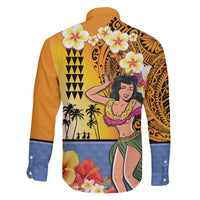 Happy Lei Day Family Matching Long Sleeve Bodycon Dress and Hawaiian Shirt Hula Girl Polynesian Flower Kakau Pattern LT03 - Polynesian Pride