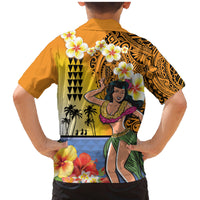 Happy Lei Day Family Matching Mermaid Dress and Hawaiian Shirt Hula Girl Polynesian Flower Kakau Pattern LT03 - Polynesian Pride
