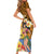 Happy Lei Day Short Sleeve Bodycon Dress Hula Girl Polynesian Flower Kakau Pattern