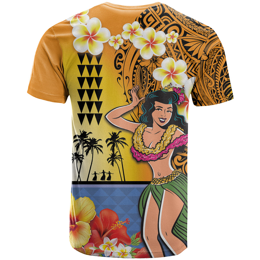 Happy Lei Day T Shirt Hula Girl Polynesian Flower Kakau Pattern