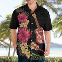Ukulele mix Polynesian Flower Hawaiian Shirt Hawaiian Tribal Pattern