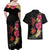 Hawaiian Flower and Tribal Turtle Couples Matching Off Shoulder Maxi Dress and Hawaiian Shirt Colorful Style