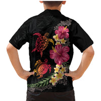 Hawaiian Flower and Tribal Turtle Family Matching Mermaid Dress and Hawaiian Shirt Colorful Style
