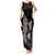 Hawaiian Flower and Tribal Turtle Family Matching Tank Maxi Dress and Hawaiian Shirt Grayscale Mode