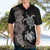 Hawaiian Flower and Tribal Turtle Hawaiian Shirt Grayscale Mode