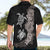 Hawaiian Flower and Tribal Turtle Hawaiian Shirt Grayscale Mode