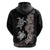 Hawaiian Flower and Tribal Turtle Hoodie Grayscale Mode