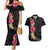 Hawaiian Plumeria and Hibiscus Couples Matching Mermaid Dress and Hawaiian Shirt Colorful Style