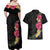 Hawaiian Plumeria and Hibiscus Couples Matching Off Shoulder Maxi Dress and Hawaiian Shirt Colorful Style