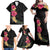 Hawaiian Plumeria and Hibiscus Family Matching Off Shoulder Maxi Dress and Hawaiian Shirt Colorful Style