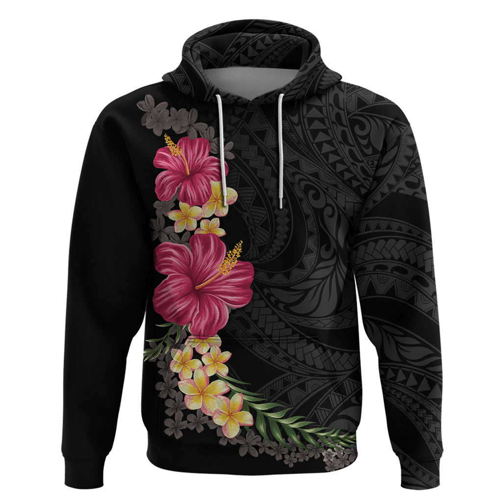 Hawaiian Plumeria and Hibiscus Hoodie Colorful Style