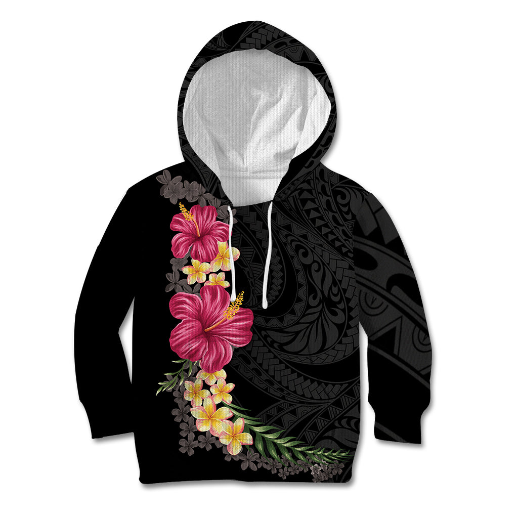 Hawaiian Plumeria and Hibiscus Kid Hoodie Colorful Style