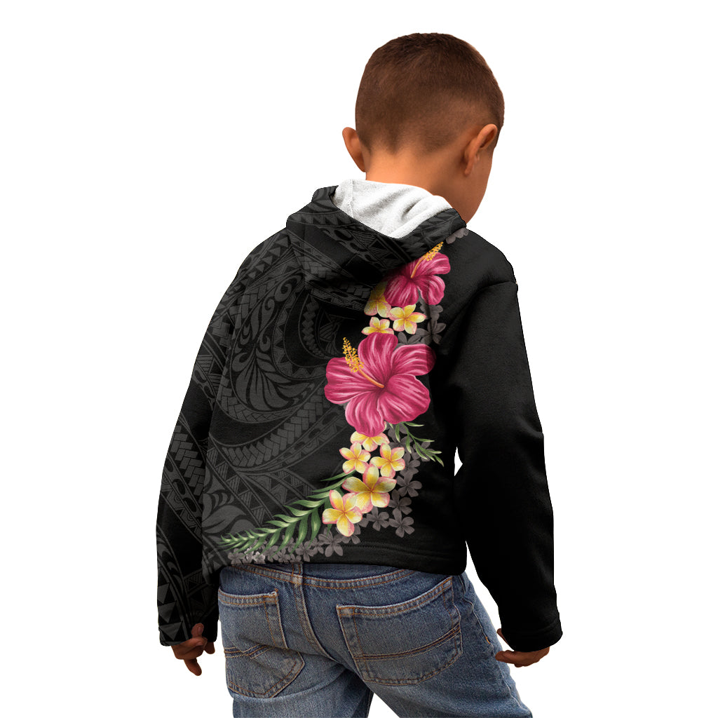 Hawaiian Plumeria and Hibiscus Kid Hoodie Colorful Style