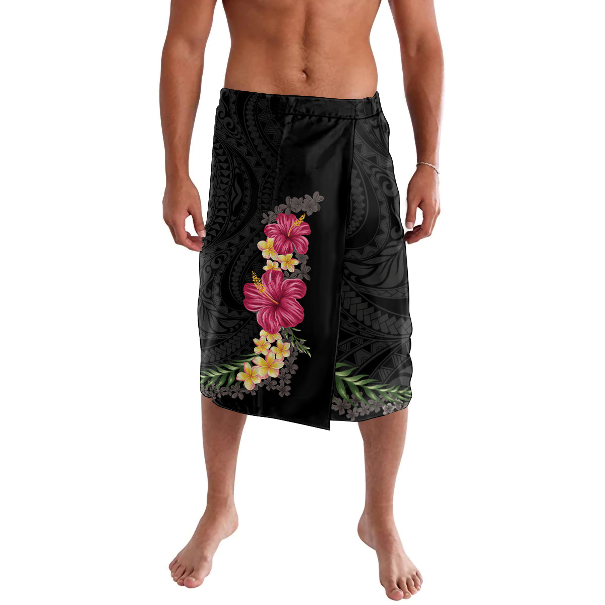 Hawaiian Plumeria and Hibiscus Lavalava Colorful Style