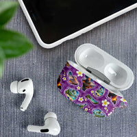 Hawaiian Island Shapes-Iconic Landscape AirPods Case with Plumeria and Palaka Purple Color