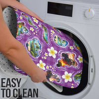 Hawaiian Island Shapes-Iconic Landscape Bathroom Set with Plumeria and Palaka Purple Color