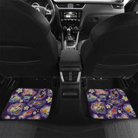 Hawaii Islands Map Design with Japanese Landscape Car Mats Hawaiian Japan Fusion Art Purple Color