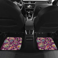 Hawaii Islands Map Design with Japanese Landscape Car Mats Hawaiian Japan Fusion Art Pink Color