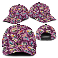 Hawaii Islands Map Design with Japanese Landscape Classic Cap Hawaiian Japan Fusion Art Pink Color