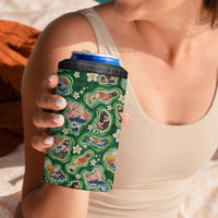Hawaiian and Japanese Culture Together 4 in 1 Can Cooler Tumbler Hawaiian Island Shapes with Japanese Landscape Green Color LT03 - Polynesian Pride