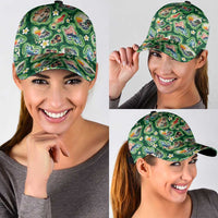 Hawaiian and Japanese Culture Together Classic Cap Hawaiian Island Shapes with Japanese Landscape Green Color LT03 - Polynesian Pride