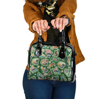 Hawaiian and Japanese Culture Together Shoulder Handbag Hawaiian Island Shapes with Japanese Landscape Green Color LT03 One Size Green - Polynesian Pride
